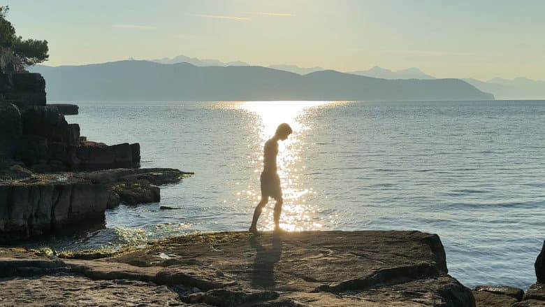 Summer on a solitary beach still